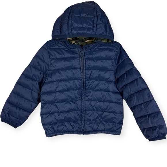 Old Navy Blue Puffer Jacket with Camouflage Lining - Picture 1 of 4